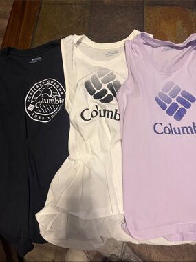 3 NWOT Columbia Tank Tops Trio — Black, White, Lavender